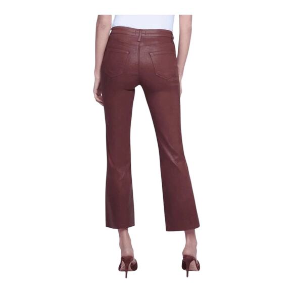 L'Agence Kendra High-Rise Crop Flare Pants brown size 32 - Picture 10 of 10